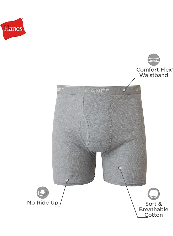 Hanes Men's Underwear Boxer Briefs Cool Dri Moisture Wicking Underwear Cotton No Ride Up for Men Multi packs Available - Image 2
