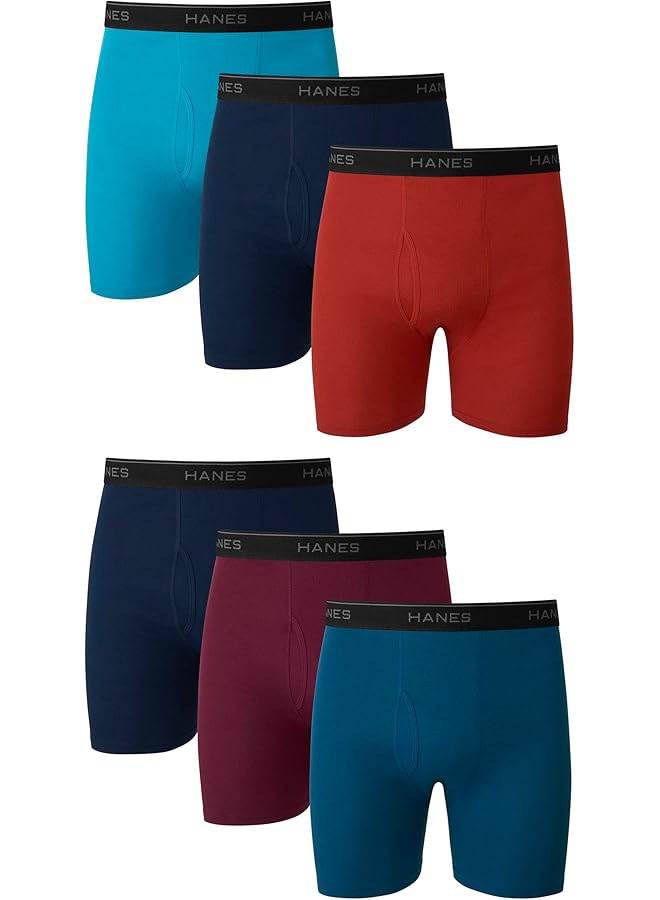 Hanes Men's Underwear Boxer Briefs Cool Dri Moisture Wicking Underwear Cotton No Ride Up for Men Multi packs Available - Image 1