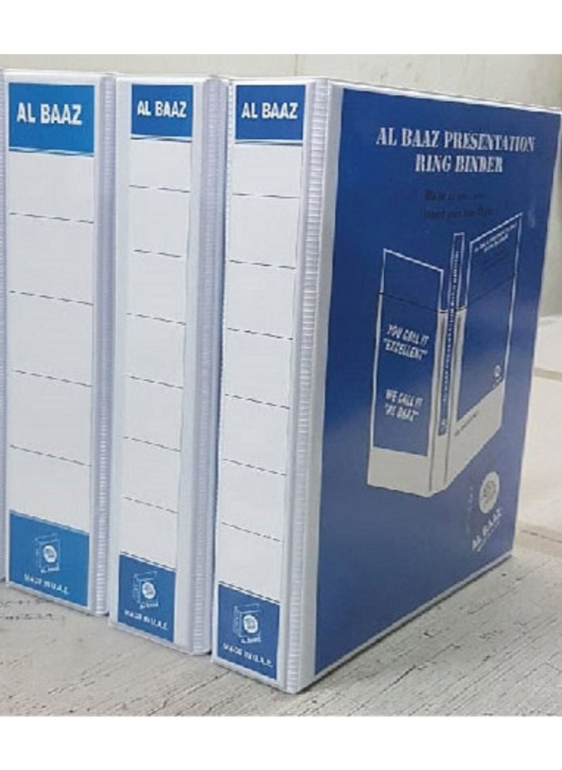 AL BAAZ Ring Binder 4ring 100mm Al Baaz AB-410 White  - Image 4