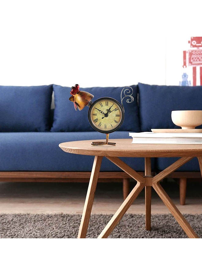 NIBEMINENT Chick Figurine Analog Table Clock Coffee/Beige/Black 15x5x15centimeter - Image 2