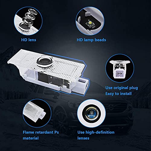 uuakarin 2Pcs Car Door Light LED Welcome Light Projector Door Shadow Lights Puddle lamp Car Ghost Shadow Light for Levante 2014-present - Image 2