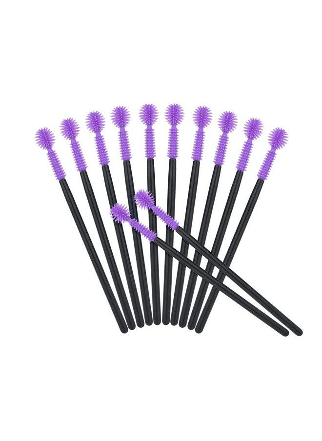 g2plus 50Pcs Disposable Silicone Eyelash Mascara Wands Brushes Cosmetic Eyelash Extension Applicators Professional Makeup Tool Set (Purple)  - Image 4