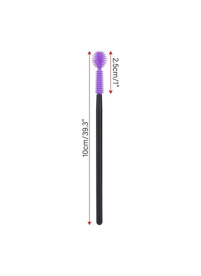g2plus 50Pcs Disposable Silicone Eyelash Mascara Wands Brushes Cosmetic Eyelash Extension Applicators Professional Makeup Tool Set (Purple)  - Image 3