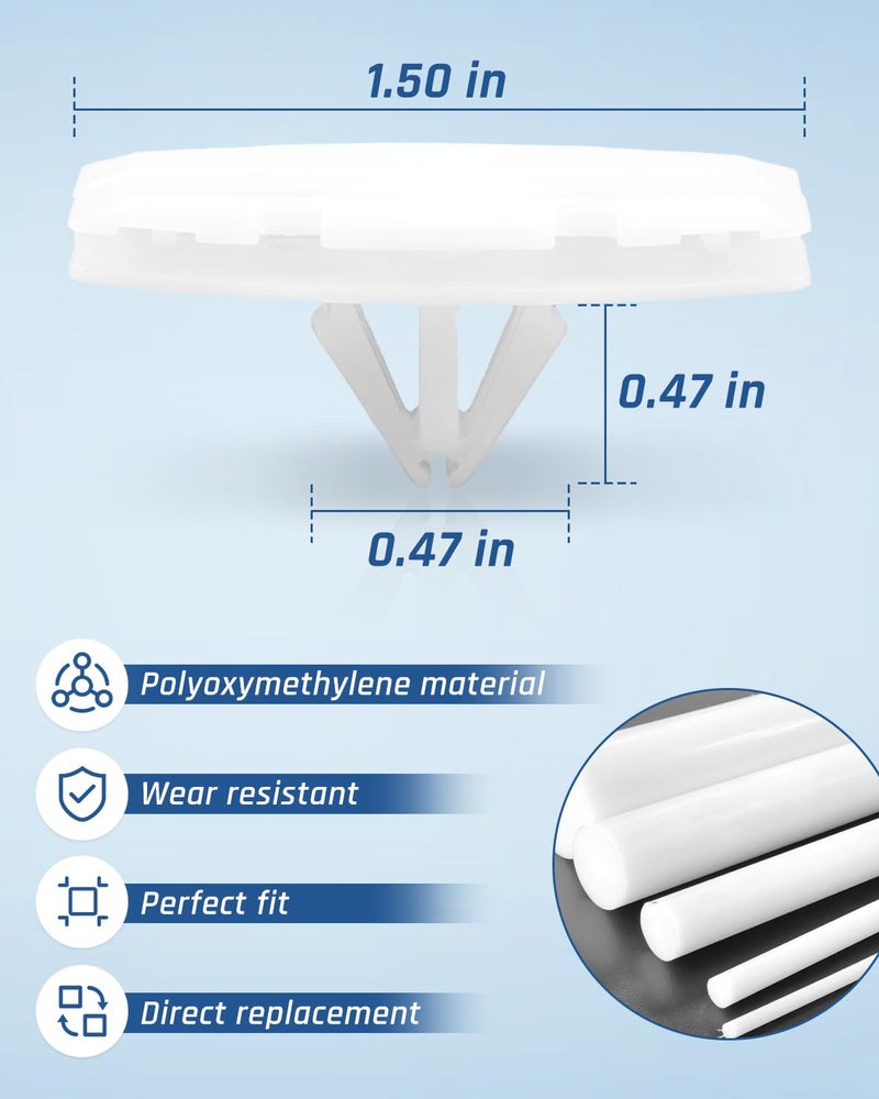 Wujexuhe Fender Flare Retainer Clip Fastener White Fit for Jeep Gladiator Fit for Jeep Wrangler Fit for Ram 1500 Rocker Molding Wheel Flare Clips Replece 68526185AA 6852618AA 6839872AA 45PCS All storage type compatible - Image 5