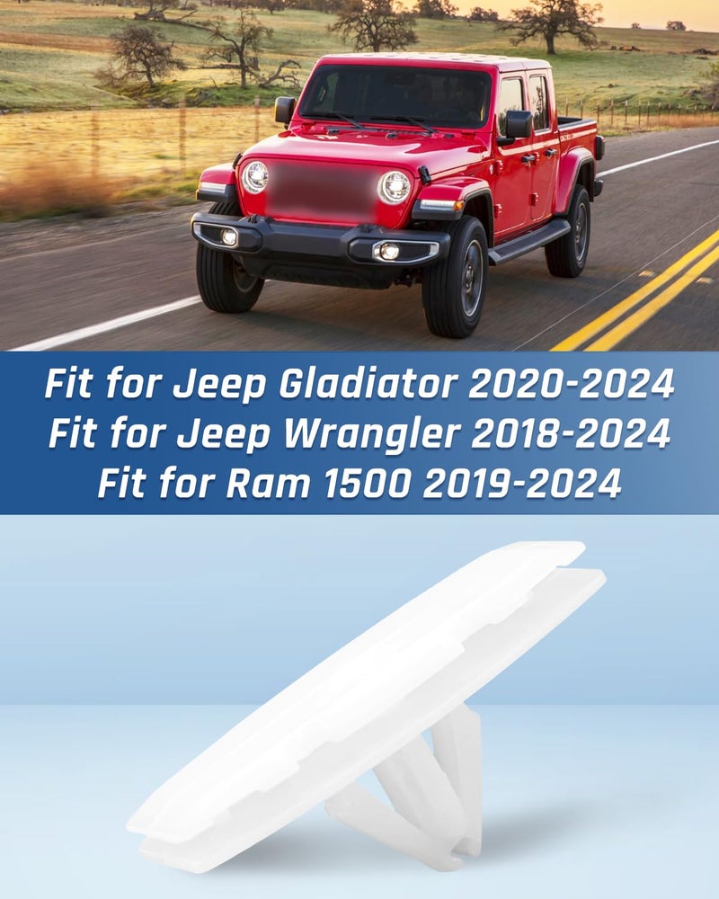 Wujexuhe Fender Flare Retainer Clip Fastener White Fit for Jeep Gladiator Fit for Jeep Wrangler Fit for Ram 1500 Rocker Molding Wheel Flare Clips Replece 68526185AA 6852618AA 6839872AA 45PCS All storage type compatible - Image 2