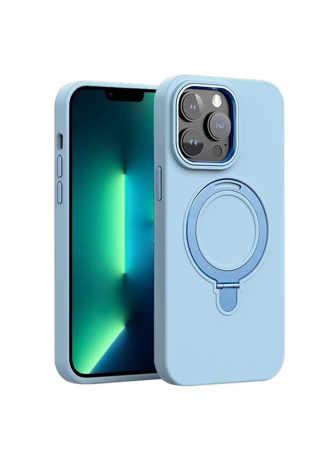 Zaboon Case For iPhone 13 Pro Max Liquid Silicone MagSafe Metal Ring Holder Phone Case - Image 1