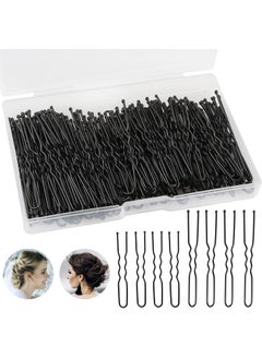 WSICSE 200Pcs 24  2 Inchs U Shaped Hair Pins Bun Hair Pins Bun Bobby Pins With Storage Box for Women Girls and Hairdressing Salon Black 