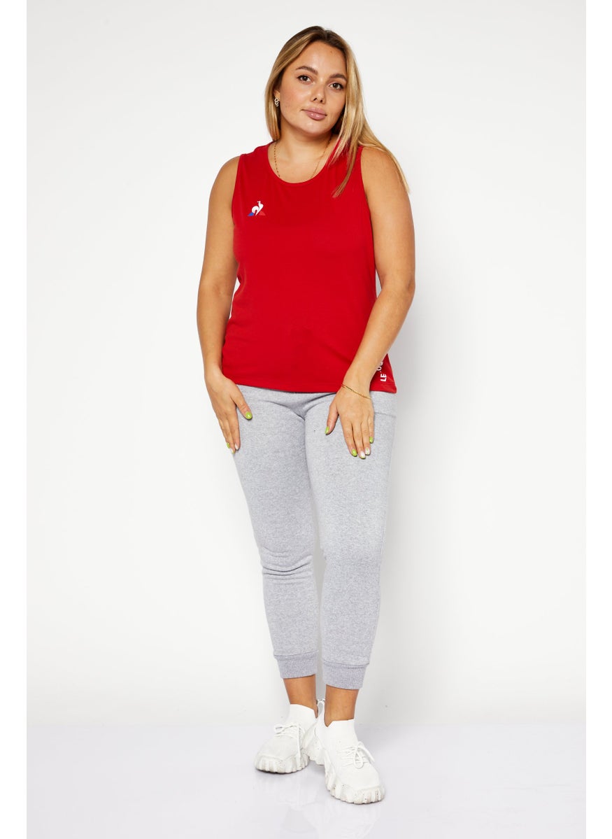 le coq sportif Women Sportswear Fit Brand Logo Training Top, Red  - Image 3