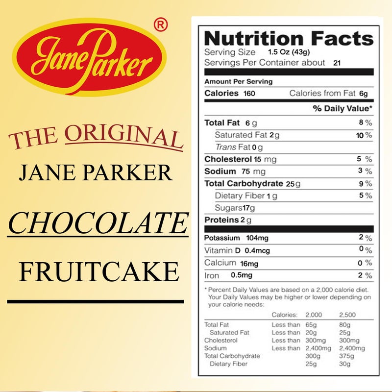 Jane Parker Fruit Cake Chocolate Fruitcake 2 Pound (32 Ounce) Ring in a Collectible Decorative Holiday Tin-Holiday-Christmas Cake-The Best Fruitcake You Can Buy - Image 4