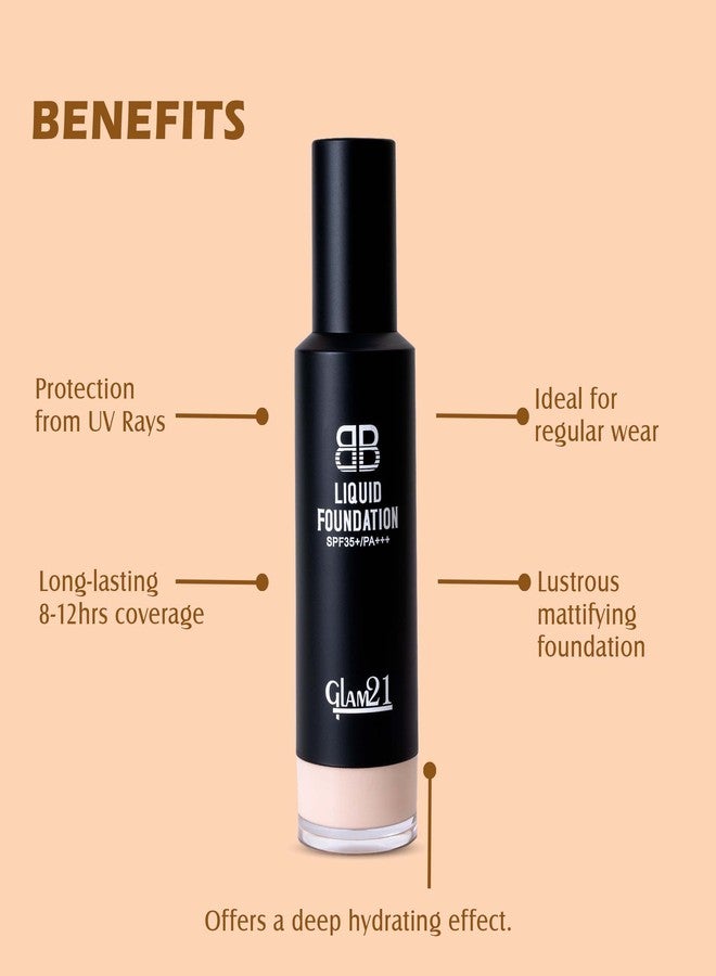 Glam 21 Glam21 BB Dropper Foundation Protection from UV Rays| Long-lasting 8-12hrs Coverage with Deep Hydrating Effect | Matte Finish & Ultra-refined Pigments | 50gm| 01-Vanilla - Image 4