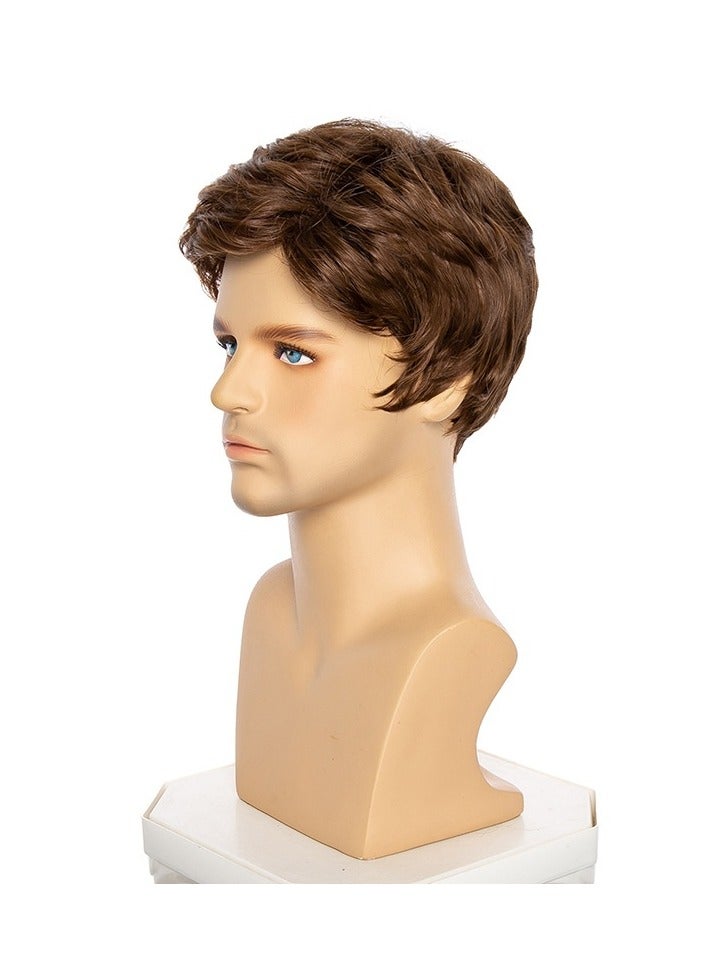 KUYING New Fashion Brown Split Short Curly Hair Chemical Fiber High Temperature Silk Men's Headwear - Image 3