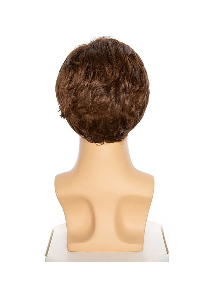 KUYING New Fashion Brown Split Short Curly Hair Chemical Fiber High Temperature Silk Men's Headwear - Image 4