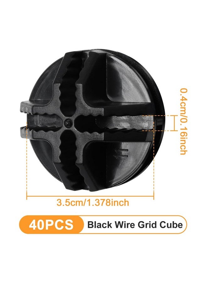Hapy Shop - HAPY SHOP 40 Pieces Plastic Storage Cube Connectors Wire Cube Connectors for Modular Closet Storage Organizer and Wire Grid Cube Storage Shelving(Black) - Image 1