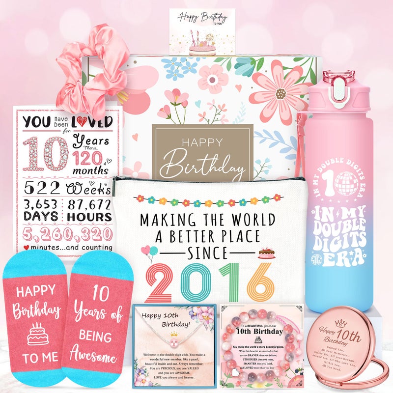 YENCHORN 10 Year Old Girl Birthday Gift for 10 Years Old Girls Gifts Trendy Stuff Happy 10th Birthday Gifts for Girls Popular Ten Year Olds Girl Gift Ideas Cute Double Digits Decorations Presents Accessories - Image 1