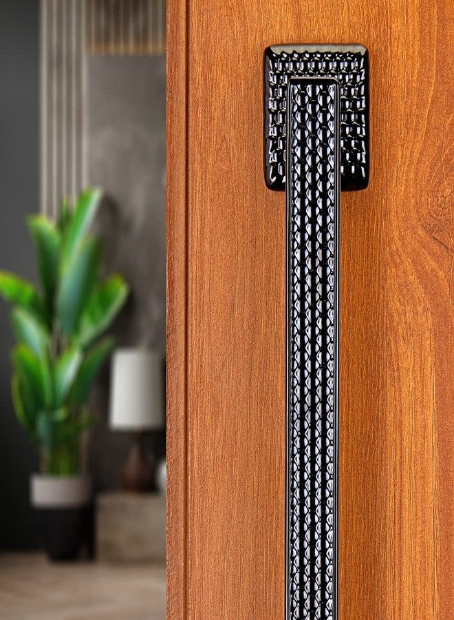 LAPO Sun 8 Inch Door Handle, Zinc Alloy Main Door Handle in Black Finish, Stylish and Strong Hardware for Home Doors, 3 Years Warranty (Pack of 1) - Image 5