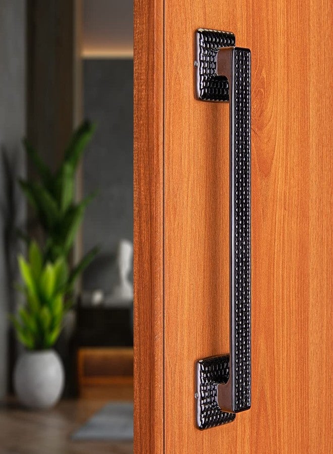 LAPO Sun 8 Inch Door Handle, Zinc Alloy Main Door Handle in Black Finish, Stylish and Strong Hardware for Home Doors, 3 Years Warranty (Pack of 1) - Image 1