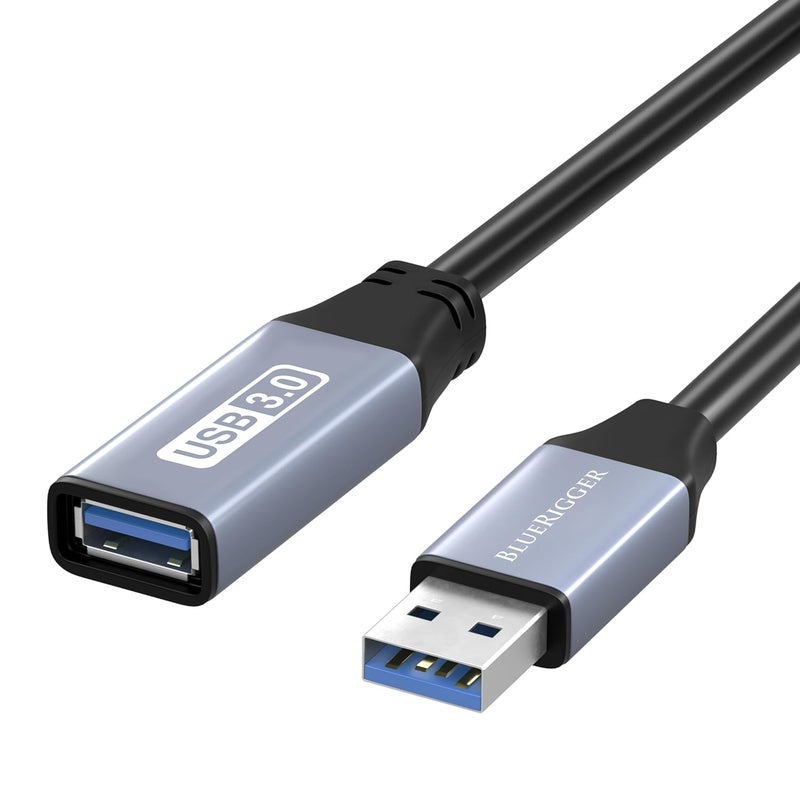 بلو ريجر كابل تمديد USB 3.0 النشط من بطول 3 أقدام (5 جيجابت في الثانية) - كابل تمديد قصير لكاميرا الويب، سماعة الواقع الافتراضي، الطابعة، القرص الصلب، لوحة المفاتيح، الفأرة - Image 1