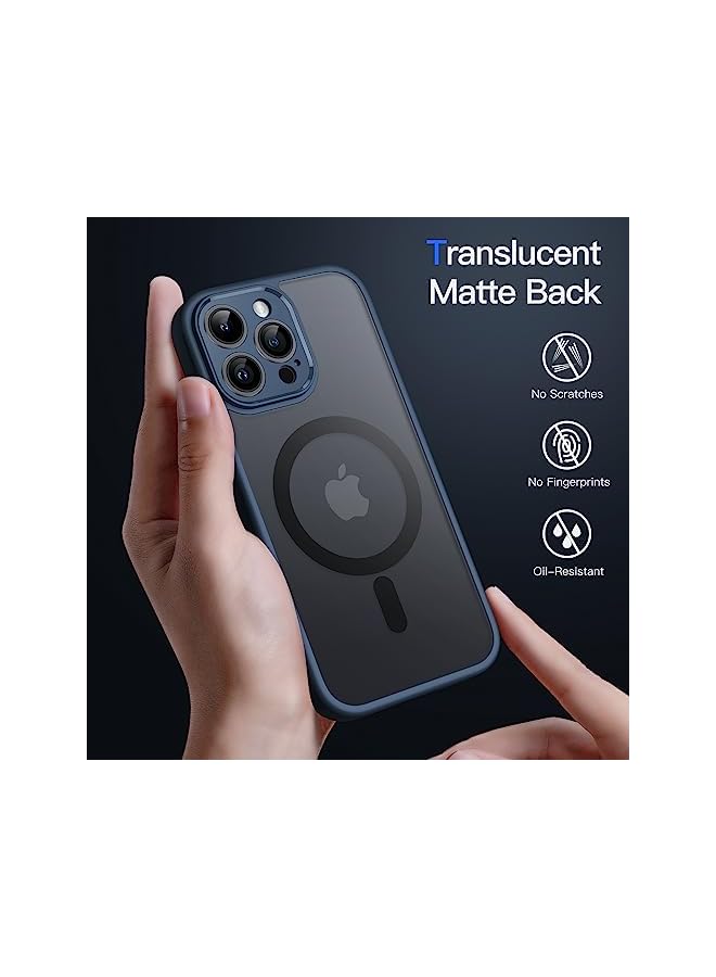 Jetech Magnetic Case for iPhone 13 Pro 6.1-Inch, Compatible with MagSafe, Translucent Matte Back Camera Lens Full Protection Slim Shockproof Phone Cover (Navy) - Image 4