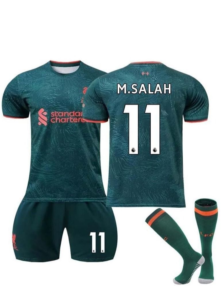 2023/24 Liverpool Away Kit M.SALAH #11 Jersey/Shorts Socks Set Youth Sizes and Adult Sizes - Image 1