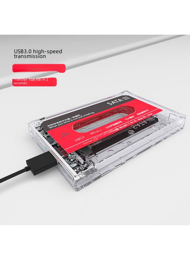 2.5 Inch Hard Disk Box USB3.0 TO SATA Tape Appearance Classic Mobile Hard Disk Box-Color:Black  - Image 5