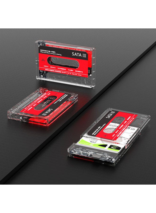 2.5 Inch Hard Disk Box USB3.0 TO SATA Tape Appearance Classic Mobile Hard Disk Box-Color:Black  - Image 4