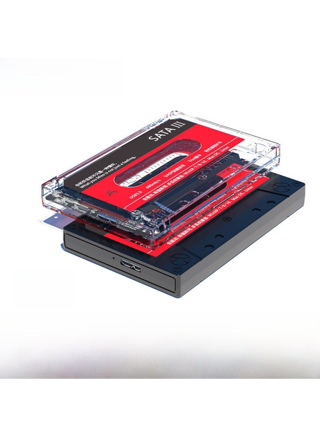 2.5 Inch Hard Disk Box USB3.0 TO SATA Tape Appearance Classic Mobile Hard Disk Box-Color:Black  - Image 2