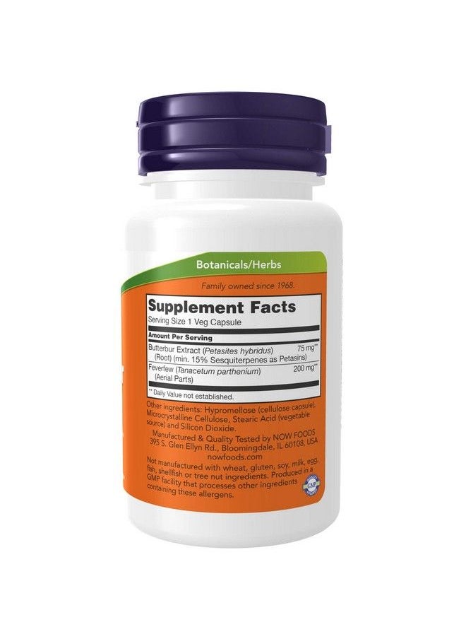 now - Supplements Butterbur With Feverfew Neurological Support* 60 Veg Capsules - Image 1