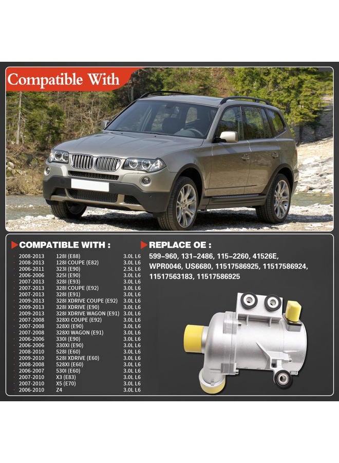 DWLDMLWC Electric Engine Water Pump for BMW 328i 13-18 3.0L.L6,325i 323i 330i 328xi 328ixDrive 330xi 528i 530i 528xi 528ixDrive 525i 525xi 530xi 325xi 128i X5 X3 Z4,Reference# 11517546994 - Image 2