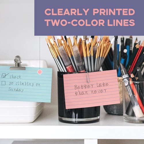Goefun 300 Sheets Colored Index Cards 3x5 Ruled-Goefun Lined Note Cards 3 x 5 Color Flashcards for Studying, Note Taking, To Do List - Image 5