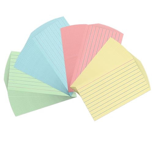 Goefun 300 Sheets Colored Index Cards 3x5 Ruled-Goefun Lined Note Cards 3 x 5 Color Flashcards for Studying, Note Taking, To Do List - Image 1
