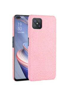 HuHa Case Cover For OPPO A92s Shockproof Crocodile Texture PC + PU Case Pink 