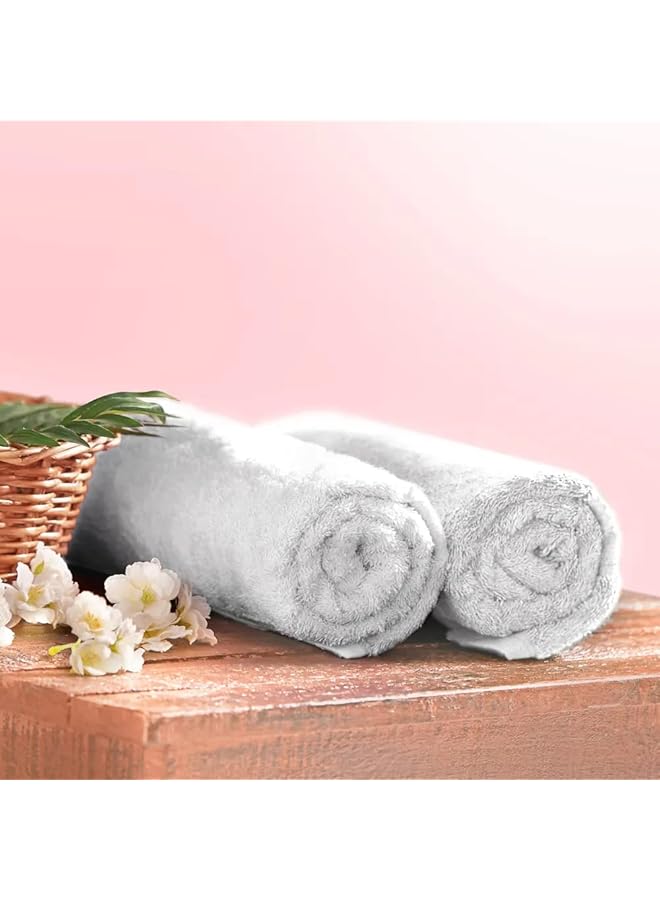 The Bros 500 GSM Terry 100% Cotton Bath Towel 70 x 140 cms, Lightweight and Highly Absorbent Towels for Bathroom, Travel, Spa, and Hotel (Set of 2, White) - Image 1