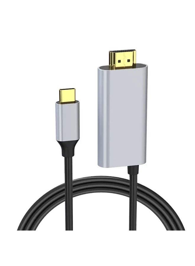 نوع C إلى HDMI مع مصدر طاقة 4K كابل محول عالي الوضوح للهاتف المحمول والكمبيوتر المحمول ومفتاح شاشة عرض لوحدة التحكم في الألعاب - اللون: 【4k@60hz】رمادي 1.8 متر  - Image 5