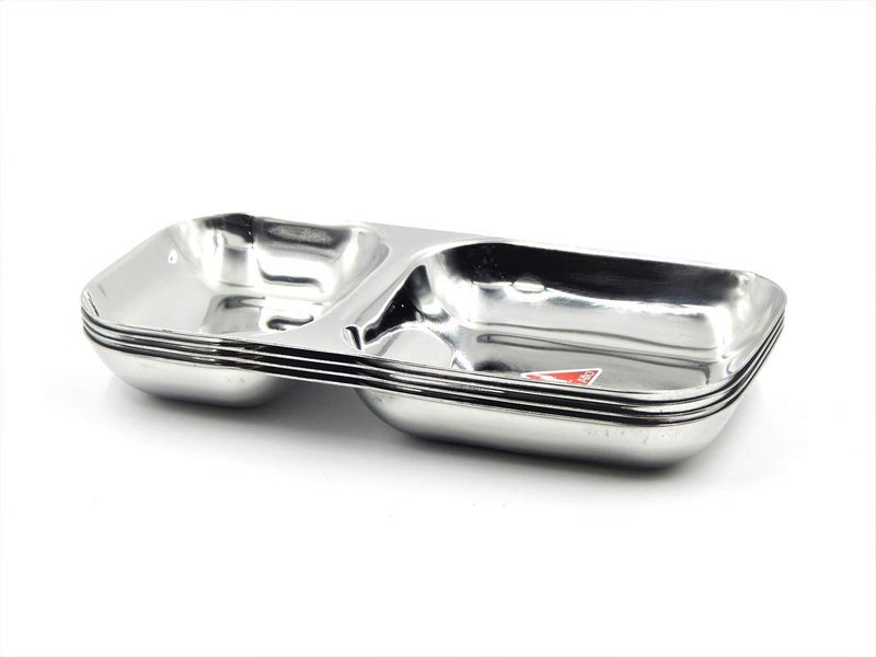 JEE ALTO Premium PAV BHAJISnack PlatePARTITION Plate 2 in 1 20 Gauge Heavy Duty Set of 4 PCS - Image 4
