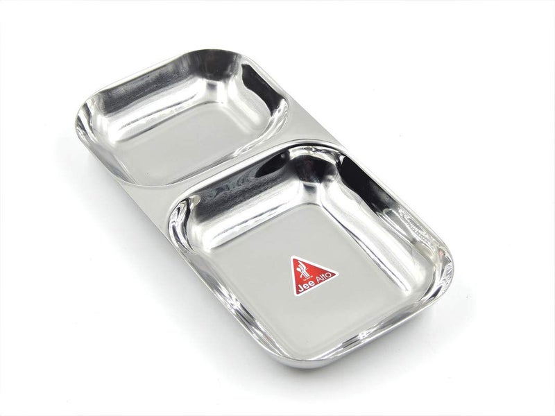 JEE ALTO Premium PAV BHAJISnack PlatePARTITION Plate 2 in 1 20 Gauge Heavy Duty Set of 4 PCS - Image 2
