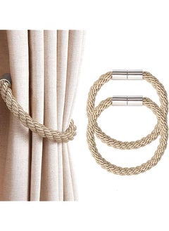 The Bros 2 Pack Magnetic Curtain Tiebacks for Wall,Curtain Rings Hooks Home and Office Window Holder 