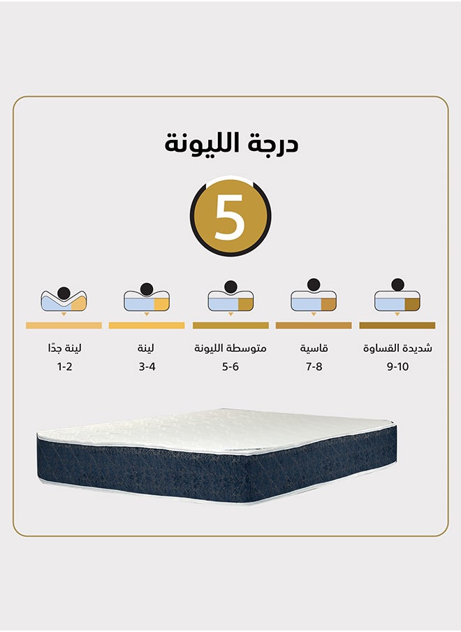 أمريكان بولو وتين | مرتبة سرير متعددة الطبقات 12 طبقة ارتفاع 24 سم قياس مفرد - 90x200 سم - أزرق وأبيض  - Image 4