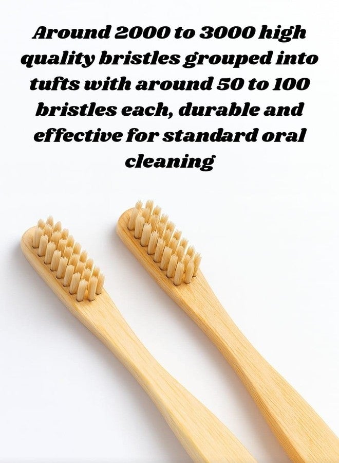 GRUSHit Bamboo Toothbrush Pack of 2 | Eco-Friendly & Biodegradable Toothbrushes for Adults & Kids | Soft Bristles, Round Handle | Plastic-Free, Zero-Waste, Dentist-Curated Oral Care - Image 2