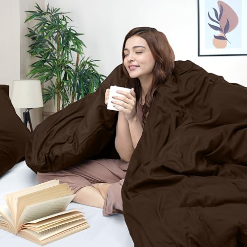 Utopia Bedding Duvet Cover Queen Size 3 Piece with Zipper Closure 1 Comforter Cover 90X90 Inches 2 Pillow Shams 20X26 Inches Brown Comforter Not Included - Image 3