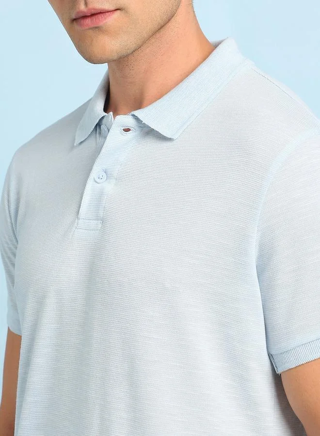 دينيس لينغو تيشيرت رجالي سادة أزرق سماوي بقصة عادية من مزيج القطن