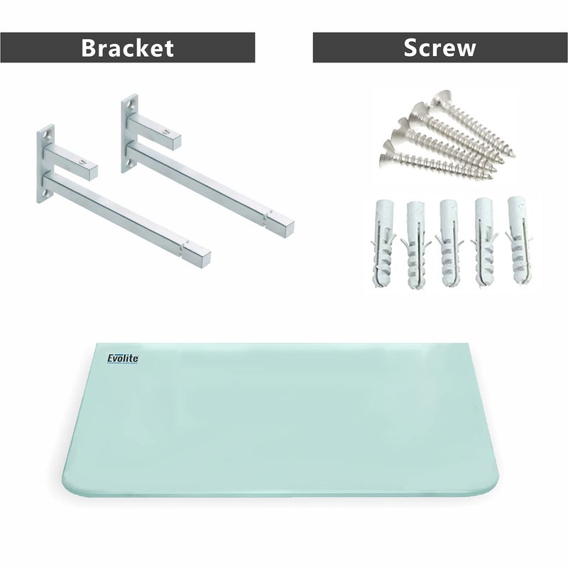 Evolite رف زجاجي مقسى من إيفوليت لغرفة المعيشة وزاوية الحمام ورفوف التخزين، رف حائط زاوي مع حوامل مثبتة (9 × 12 بوصة) (عبوة من 3) - Image 4