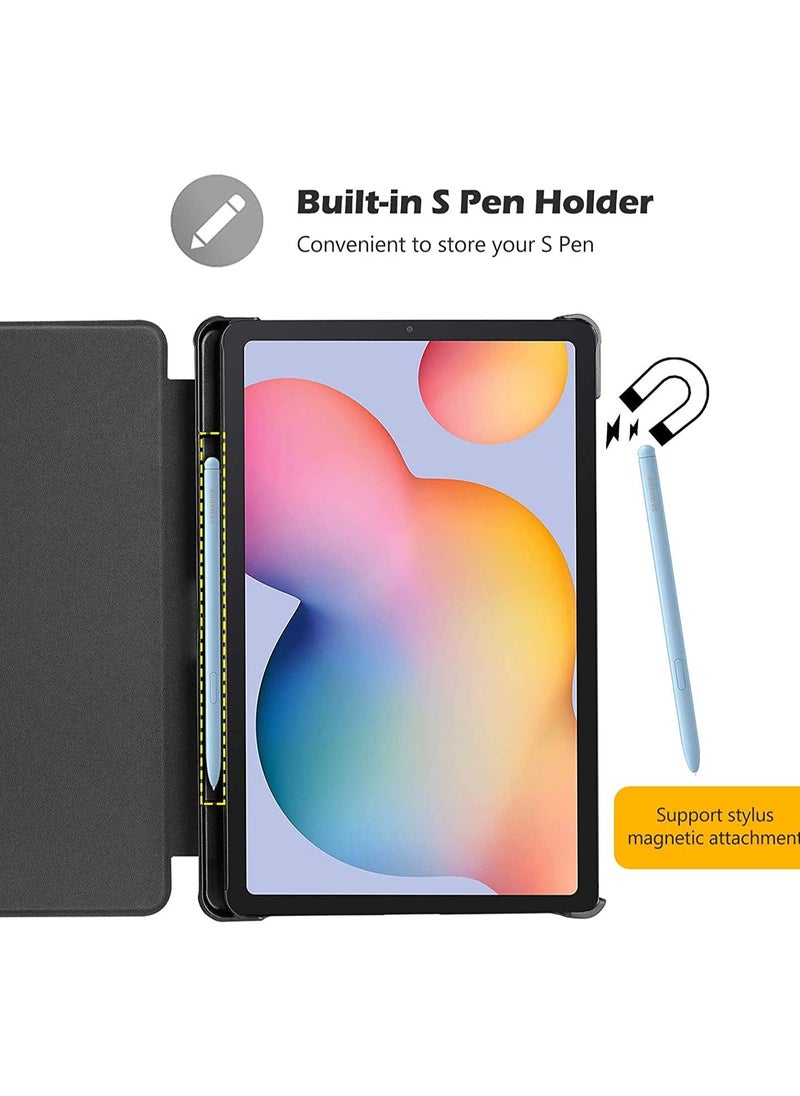 Procases - Galaxy Tab S6 Lite 10.4 Case 2022 2020 with Stylus Holder, Slim Stand Protective Folio Case Smart Cover for Galaxy Tab S6 Lite 10.4 Inch SM-P613 P619 P610 P615 -Teal - Image 1
