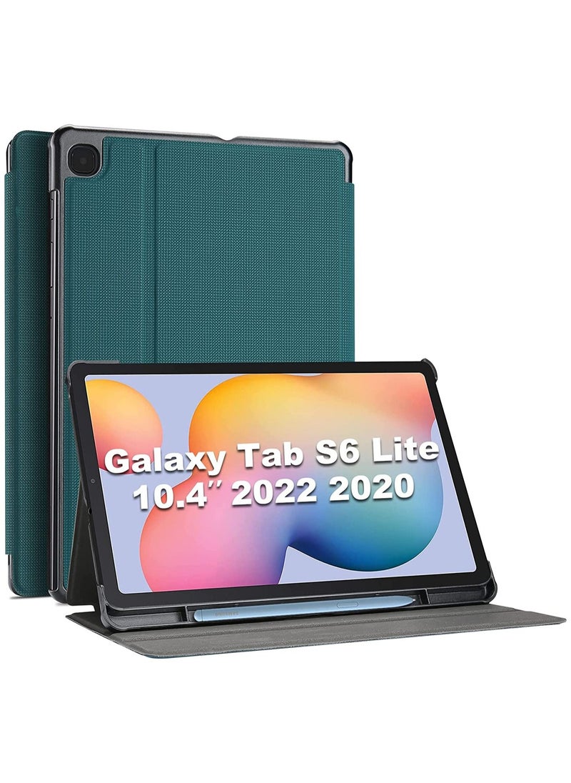 Procases - Galaxy Tab S6 Lite 10.4 Case 2022 2020 with Stylus Holder, Slim Stand Protective Folio Case Smart Cover for Galaxy Tab S6 Lite 10.4 Inch SM-P613 P619 P610 P615 -Teal - Image 1