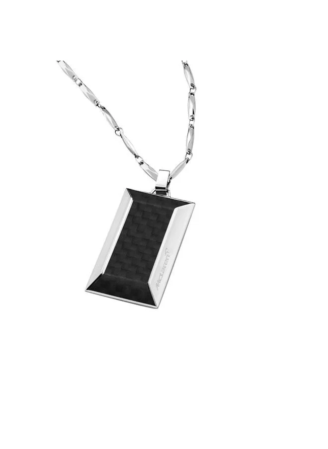 McLaren Acute Silver and Black Necklace for Men