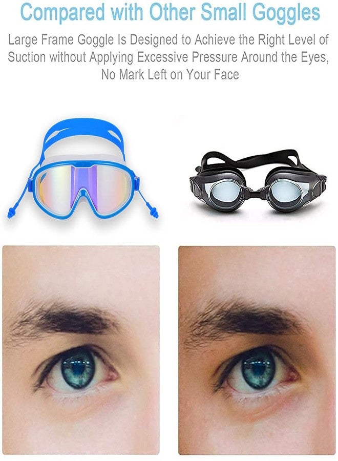 Ostin نظارات سباحة أوستين مضادة للضباب، مناسبة للبالغين من النساء والرجال والشباب والأطفال، مانعة للتسرب، مقاومة للماء، مزودة بسدادات أذن، توفر حماية من الأشعة فوق البنفسجية. - Image 5