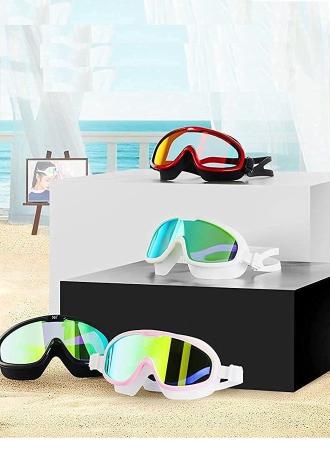 Ostin نظارات سباحة أوستين مضادة للضباب، مناسبة للبالغين من النساء والرجال والشباب والأطفال، مانعة للتسرب، مقاومة للماء، مزودة بسدادات أذن، توفر حماية من الأشعة فوق البنفسجية. - Image 2