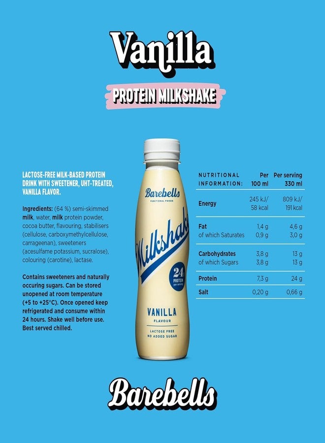 Barebells Vanilla Milkshake Protein Drink 330ml Bottle | Ready To Drink - Image 3