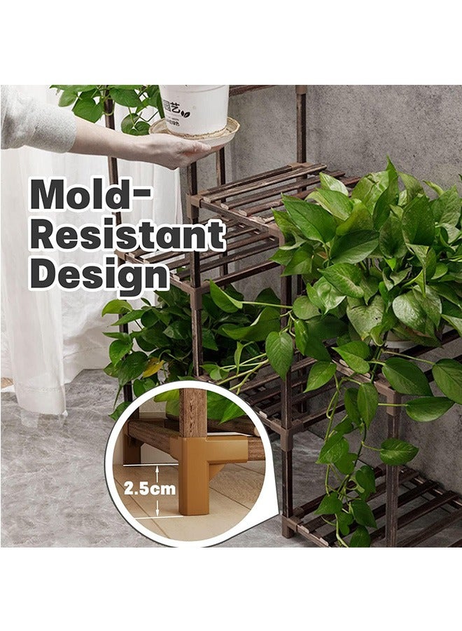 Plant Stands for Indoor Plants, Wood Outdoor Tiered Plant Shelf, Unique design in placing 7 plant pots at least, durable and sturdy,easy to assemble