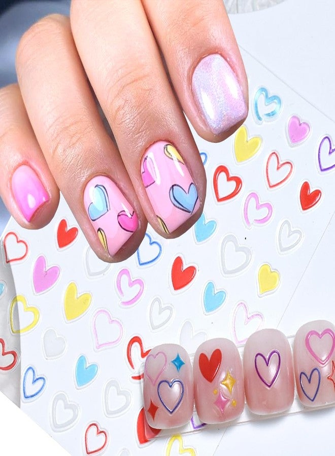 BSBTBZ 6PCS Flowers Nail Stickers for Nail Art -3D Colorful Daisy Flower Nail Sticker Floral Nail Decal Self-Adhesive Hibiscus Flower Star Heart Sticker for Nails Supplies French Nail Sticker Manicure Decor - Image 5