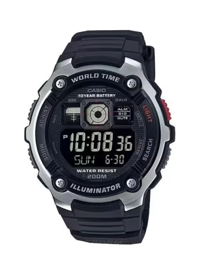 CASIO Men's Digital Display Watch With Black Resin Strap - AE-2000W-1B